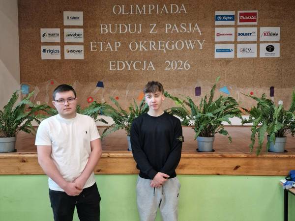 Sukces uczniów Technikum Budowlanego w etapie regionalnym Olimpiady „Buduj z Pasją”