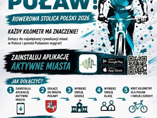 ROWEROWA STOLICA POLSKI 2026 – RYWALIZACJA SZKÓŁ W PUŁAWACH!